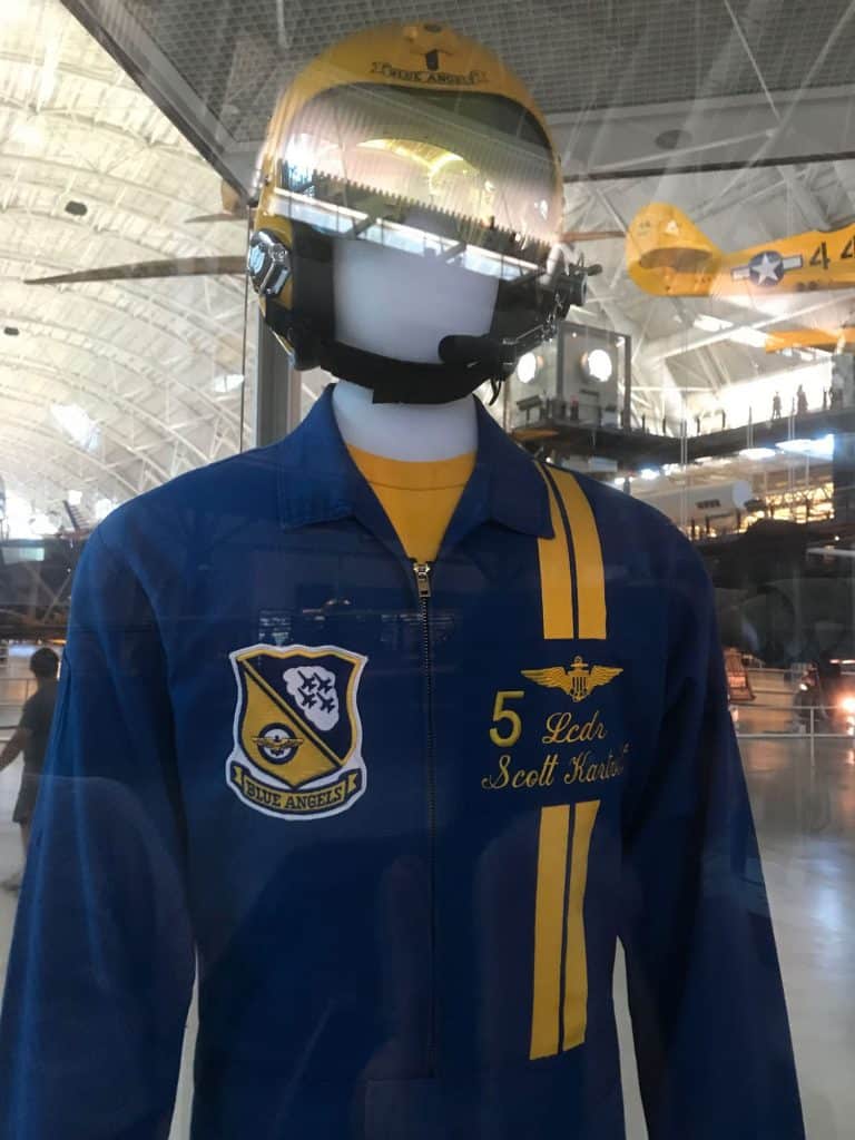 Smithsonian Display of Scott Kartvedt's Blue Angel jumpsuit